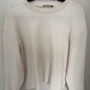 Zara Classic Cream Crew Neck Sweater